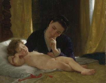 Jeune Mère Contemplant Son Enfant Artwork by William Adolphe Bouguereau
