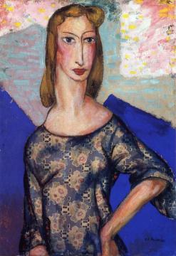 Portrait of a Girl in a Flowered Dress Artwork by Alfred Henry Maurer