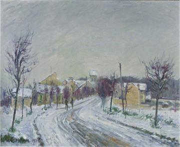 Snow at Saint-Ouen-l'Aumone Artwork by Gustave Loiseau