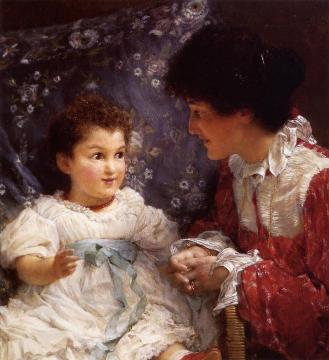 Mrs. George Lewis and Her Daughter Elizabeth Artwork by Sir Lawrence Alma Tadema