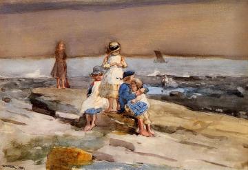 Children on the Beach Artwork by Winslow Homer