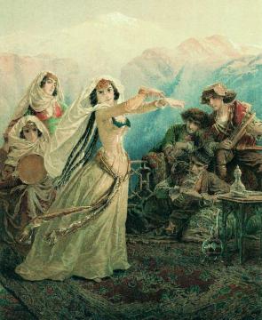 Demon And Tamara Artwork by Mihaly Zichy