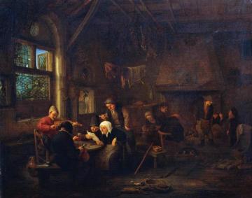 An Evening in a Tavern with a Fiddler Artwork by Adriaen van Ostade