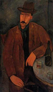 Man with a Glass of Wine Artwork by Amedeo Modigliani