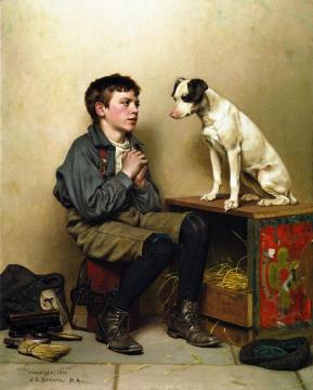 Shoeshine Boy with Dog Artwork by John George Brown