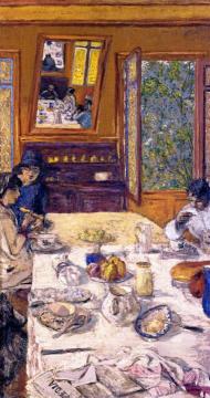 Annette Nathanson, Lucy Hessel And Miche Savoir At Breakfast Artwork by Edouard Vuillard