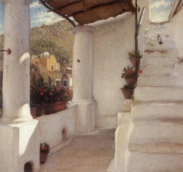 The Staircase of a House at Capri Artwork by Sir Frederick Lord Leighton
