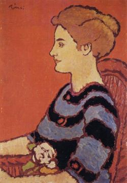 Woman in Blue Dress Artwork by József Rippl-Rónai
