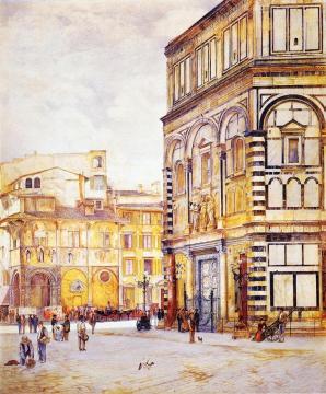 The Baptistery of San Giovanni Artwork by Henry Roderick Newman
