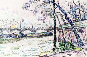 On the Seine Artwork by Paul Signac