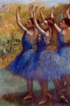 Three Dancers in Purple Skirts Artwork by Edgar Degas