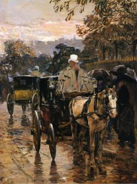 Hackney Carriage, Rue Bonaparte Artwork by Frederick Childe Hassam