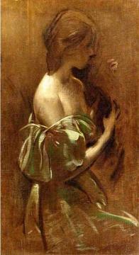 Portrait of a Woman in an Off-the-Shoulder Gown Artwork by John White Alexander