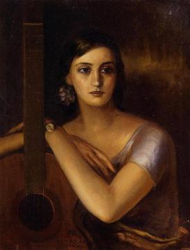 Woman With A Guitar Artwork by Julio Romero de Torres