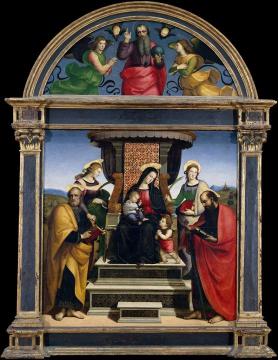 Madonna and Child Enthroned with Saints Artwork by Raphael