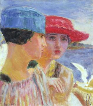 Young Women and a Seagull Artwork by Pierre Bonnard