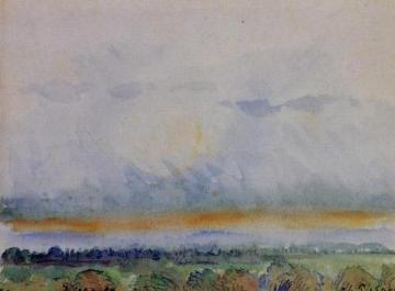 Eragny, Sunset Artwork by Camille Pissarro