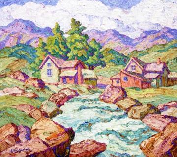 Mountain Village, Georgetown, Colorado Artwork by Birger Sandzen