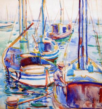 Fishing Boats from Monterey Artwork by Donna Schuster