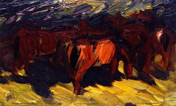 Sketch of Horses III Artwork by Franz Marc