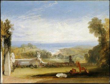 View from the Terrace of a Villa at Niton, Isle of Wight, from Sketches by a Lady Artwork by Joseph Mallord William Turner