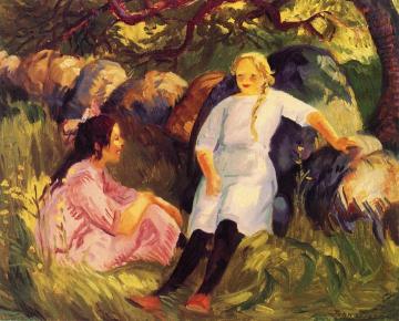 Two Little Girls Artwork by John Sloan