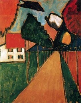 Kochel - Straight Road Artwork by Gabriele Münter