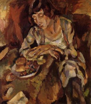 Hermine with Fruit Artwork by Jules Pascin