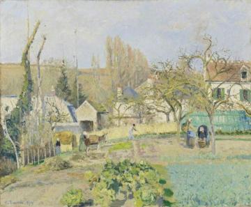 Kitchen Garden at l'Ermitage, Pontoise Artwork by Camille Pissarro
