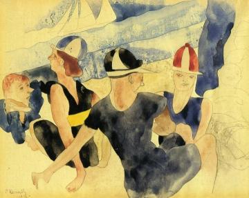 Figures on Beach - Gloucester Artwork by Charles Demuth