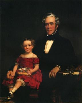 Portrait of a Young Girl and Older Man Artwork by William Harrison Scarborough