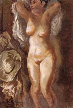 Standing Female Nude Artwork by George Grosz