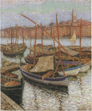 Sailboats In The Port Artwork by Henri Martin