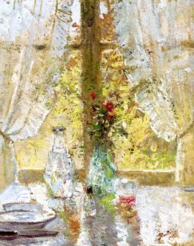 Still LIfe by the Window Artwork by Pierre Eugène Montézin