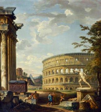 Landscape with the Colosseum Artwork by Giovanni Paolo Pannini