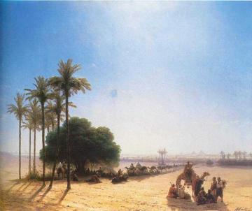 Caravan in oasis, Egypt Artwork by Ivan Constantinovich Aivazovsky