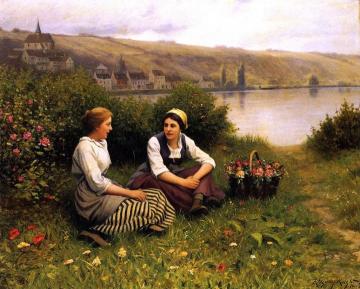 Waiting for the Ferryman Artwork by Daniel Ridgway Knight
