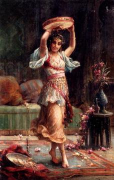 The Tambourine Player Artwork by Hans Zatzka