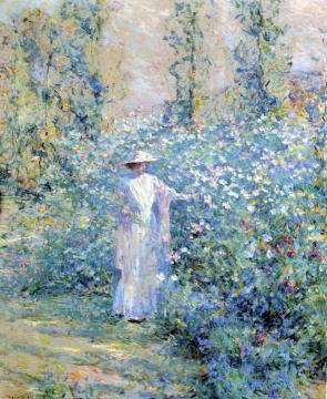 In the Flower Garden Artwork by Robert Lewis Reid