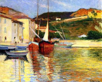 Red Tartan At Cassis Artwork by Charles Camoin