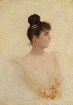 Bust Portrait Of A Woman Artwork by Georges Croegaert