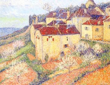 Groupe de Maisons à Saint Cirq Lapopie Artwork by Henri Martin