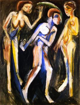 Der Tanz zwischen den Frauen Artwork by Ernst Ludwig Kirchner