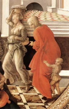 Virgin With The Child And Scenes From The Life Of St Anne (detail) Artwork by Fra Filippo Lippi