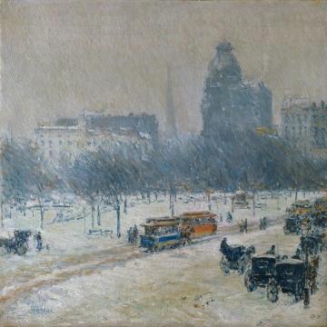 Winter in Union Square Artwork by Frederick Childe Hassam