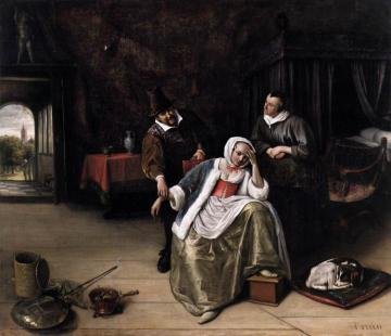 The Lovesick Maiden Artwork by Jan Steen