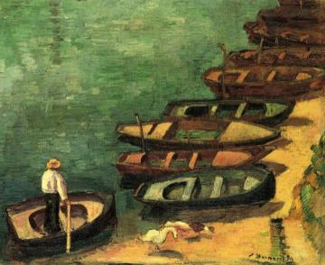 Boats at Pont-Aven Artwork by Émile Bernard