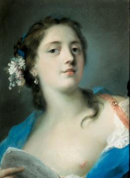 The Singer Faustina Bordoni (1697-1781) with a Musical Score Artwork by Rosalba Carriera