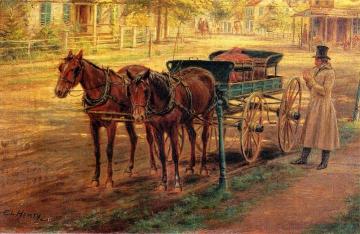 Horse and Buggy Artwork by Edward Lamson Henry