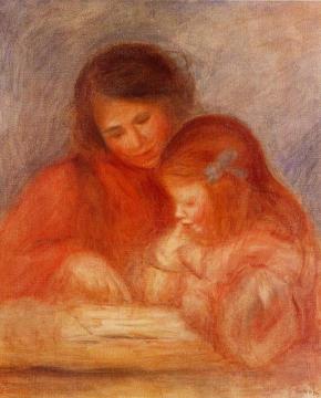 The Lesson Artwork by Pierre Auguste Renoir